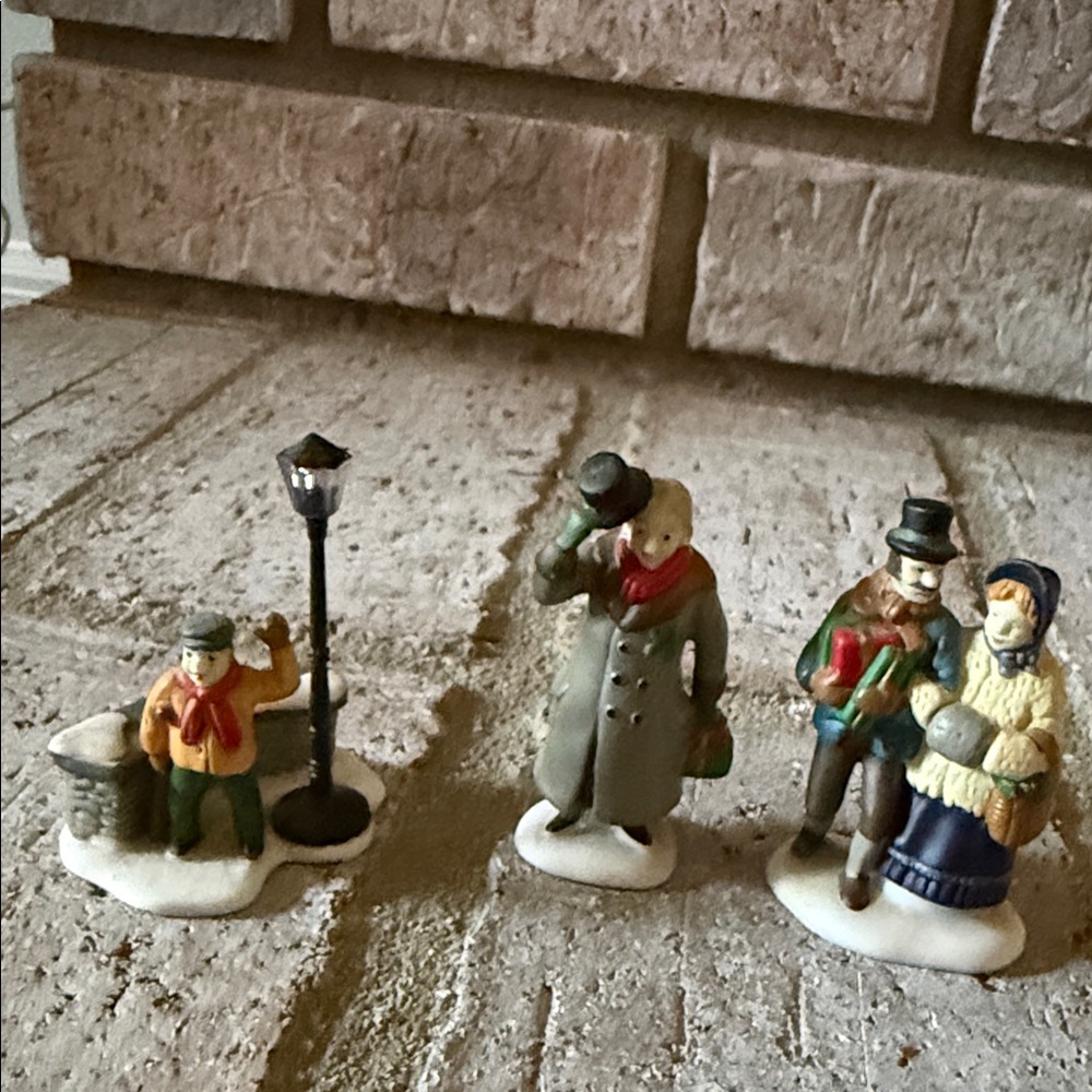 Department 56 "A Christmas Carol Morning" hand-painted porcelain figures.